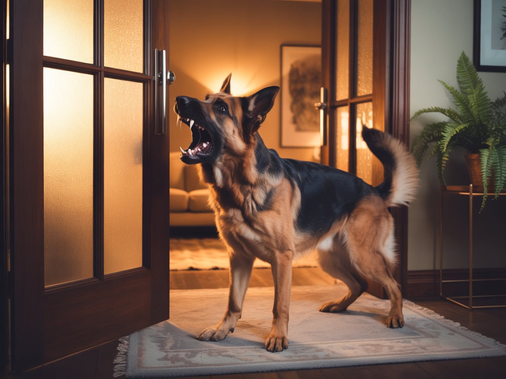 dog barking door