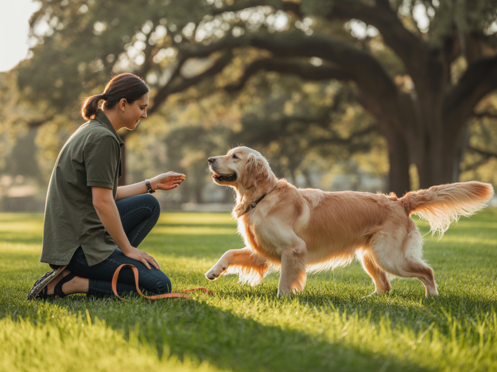 dog training session