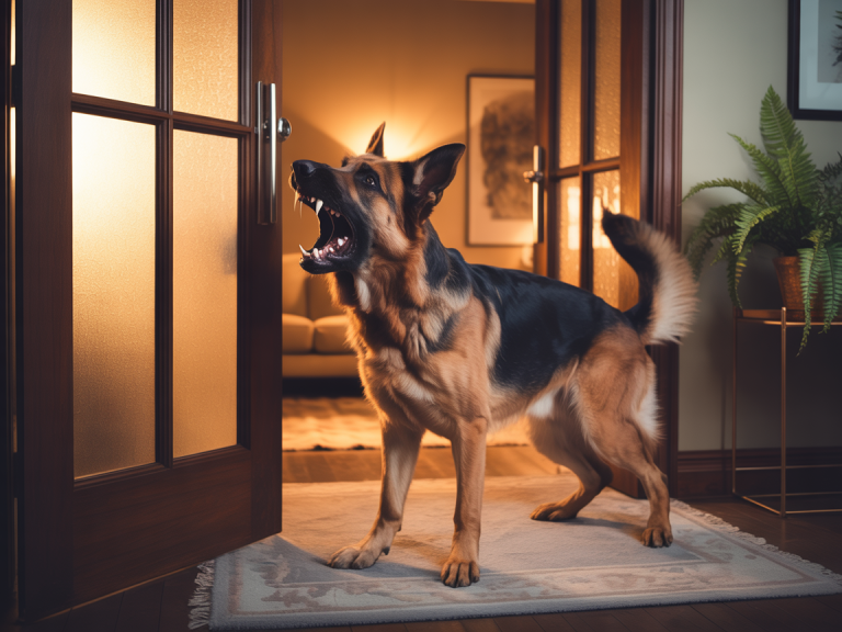 dog barking door